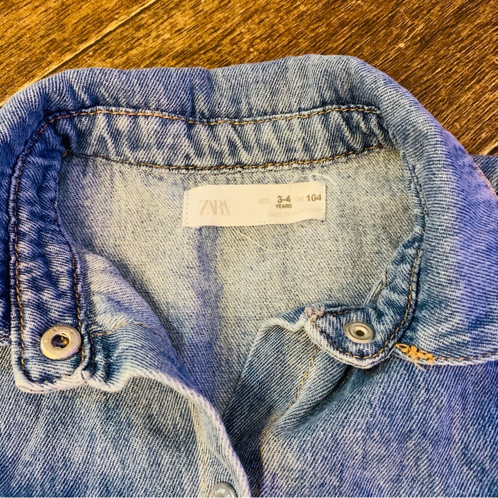 Zara Denim Snap Front Casual Skirt 3-4T - Picture 4 of 6
